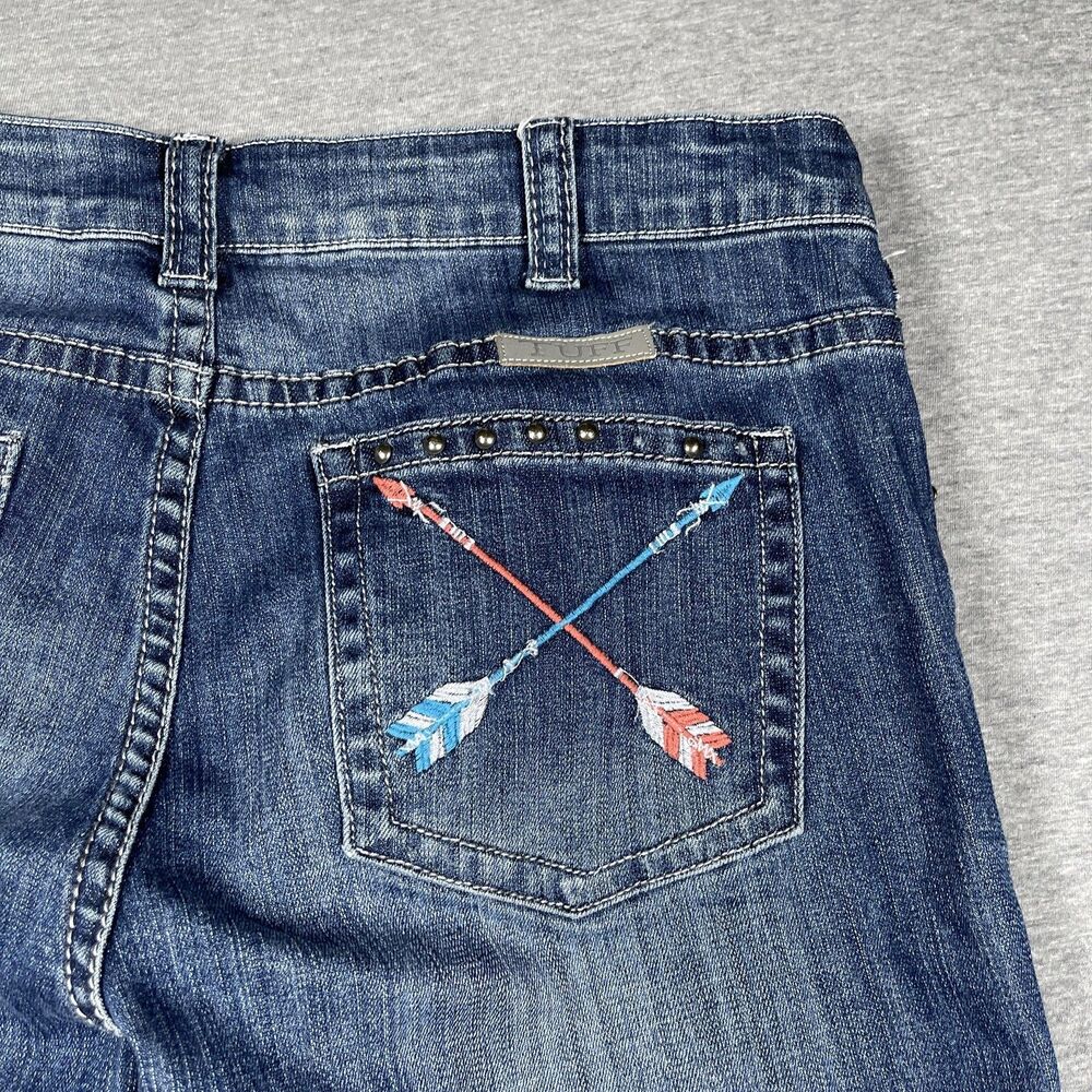 Cowgirl Tuff Co. Jeans Womens 32x31 Blue Bootcut Studded Embroidered Arrows - Picture 7 of 10